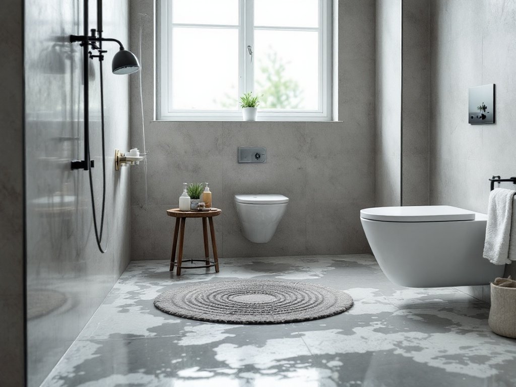 替代文本：卫生间阈值防水施工现代设计图