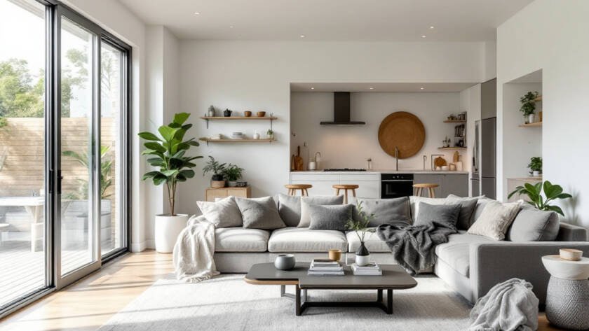 替代文本：现代时尚的室内生活艺术 - 家居装饰视觉效果。